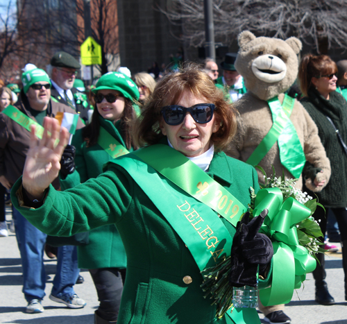 Lady in St Patrick's Day Parade in Cleveland 2019